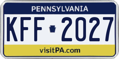 PA license plate KFF2027