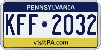 PA license plate KFF2032