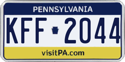 PA license plate KFF2044