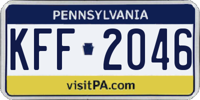 PA license plate KFF2046