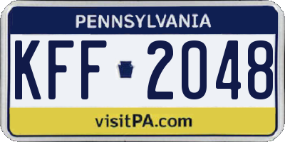 PA license plate KFF2048