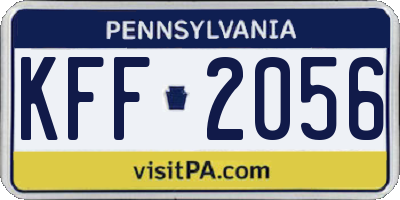 PA license plate KFF2056