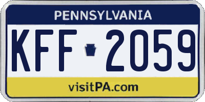 PA license plate KFF2059