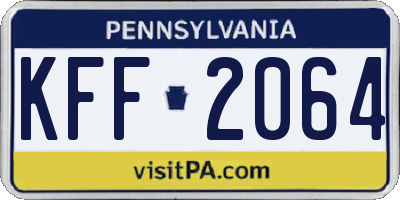 PA license plate KFF2064