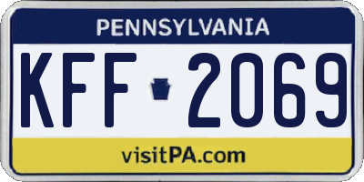 PA license plate KFF2069