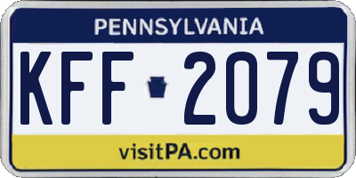 PA license plate KFF2079