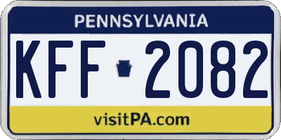 PA license plate KFF2082