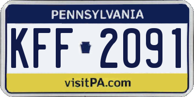 PA license plate KFF2091
