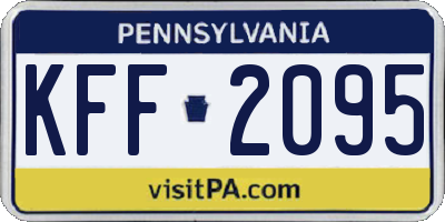 PA license plate KFF2095