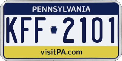 PA license plate KFF2101