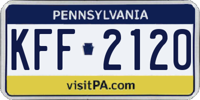 PA license plate KFF2120