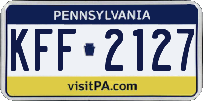 PA license plate KFF2127