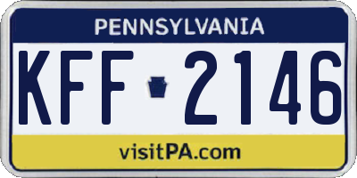 PA license plate KFF2146