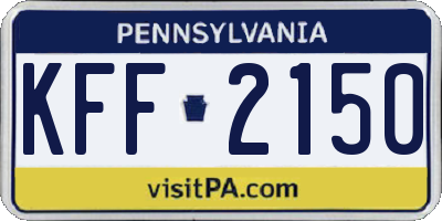 PA license plate KFF2150