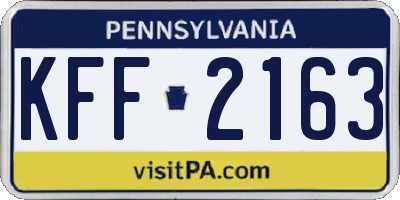 PA license plate KFF2163
