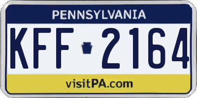 PA license plate KFF2164