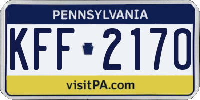 PA license plate KFF2170