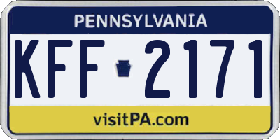 PA license plate KFF2171