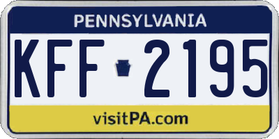 PA license plate KFF2195