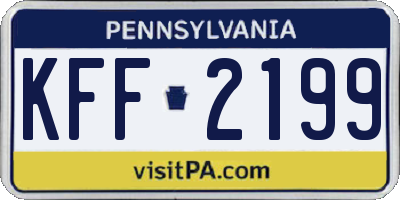 PA license plate KFF2199