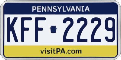 PA license plate KFF2229