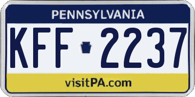 PA license plate KFF2237
