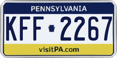 PA license plate KFF2267