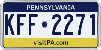 PA license plate KFF2271