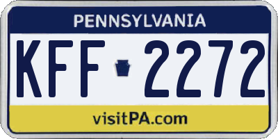 PA license plate KFF2272