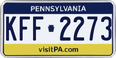 PA license plate KFF2273