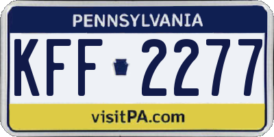 PA license plate KFF2277