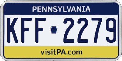 PA license plate KFF2279