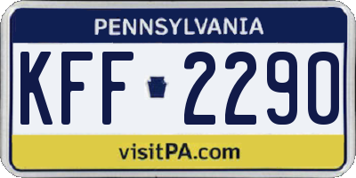 PA license plate KFF2290