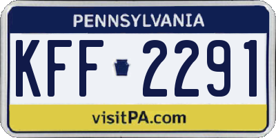 PA license plate KFF2291