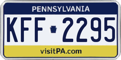 PA license plate KFF2295