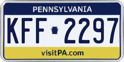 PA license plate KFF2297