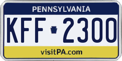 PA license plate KFF2300