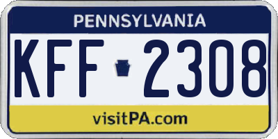PA license plate KFF2308