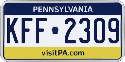 PA license plate KFF2309