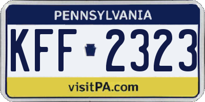 PA license plate KFF2323