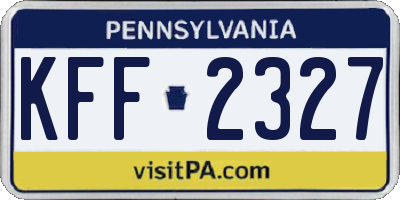 PA license plate KFF2327