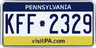 PA license plate KFF2329