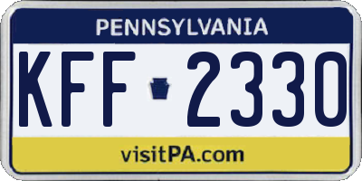 PA license plate KFF2330