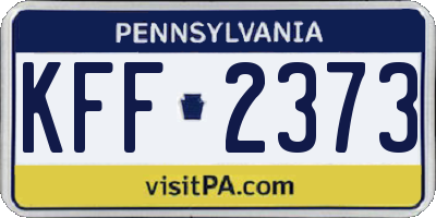 PA license plate KFF2373