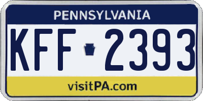 PA license plate KFF2393