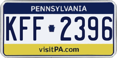 PA license plate KFF2396