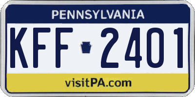 PA license plate KFF2401