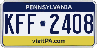 PA license plate KFF2408