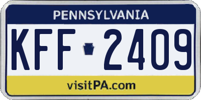 PA license plate KFF2409