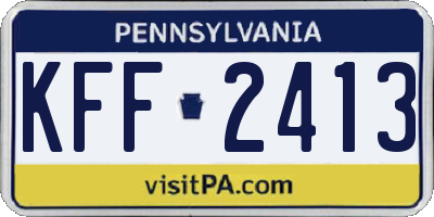 PA license plate KFF2413